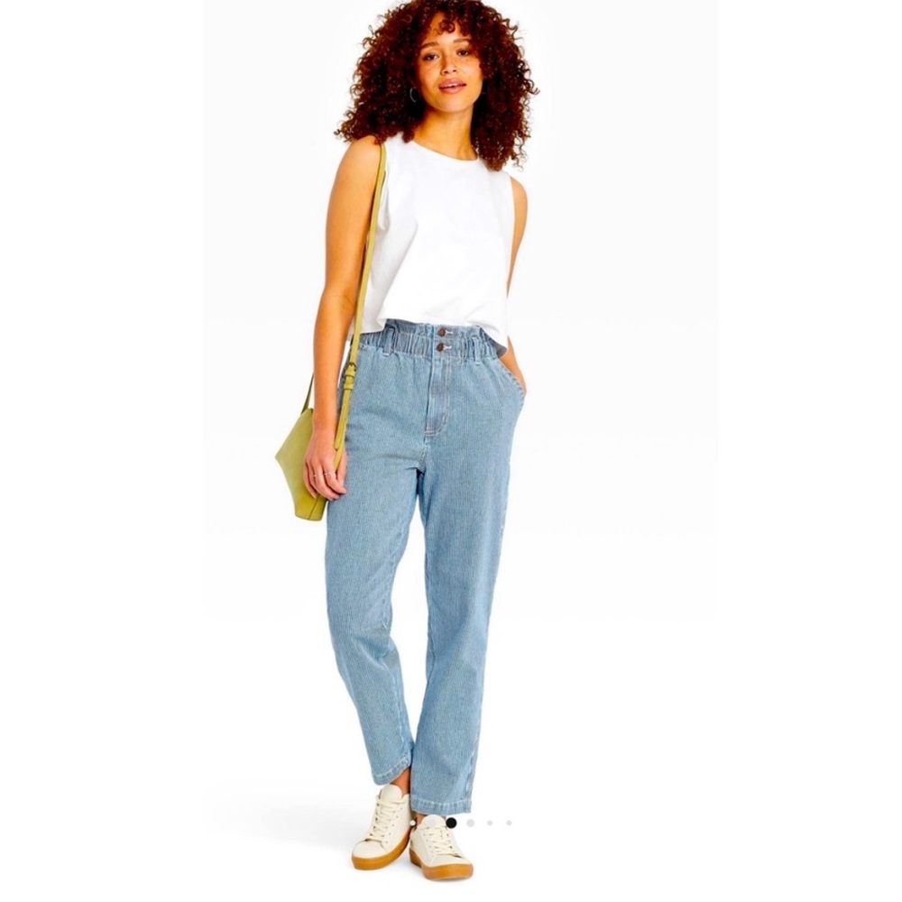NWT Target Railroad Stripe High-Rise Tapered Pants